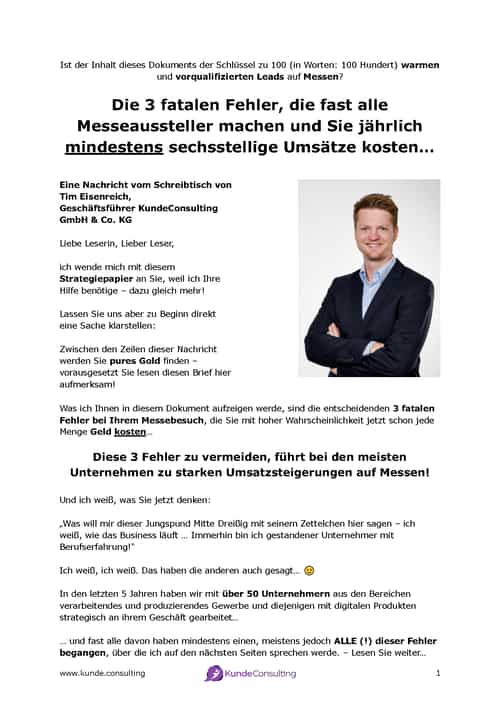 Die 3 fatalen Fehler von Messeausstellern Die 3 fatalen Fehler von Messeausstellern